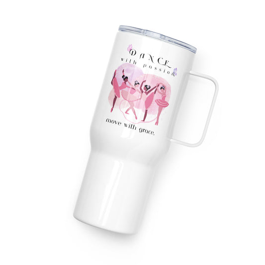 Travel mug with a handle-Dance with passion