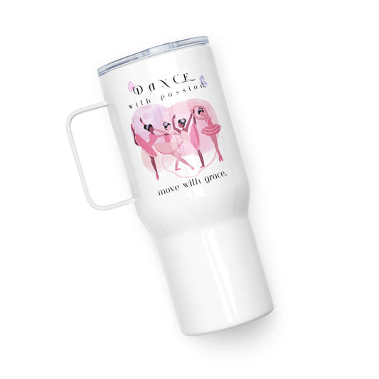Travel mug with a handle-Dance with passion