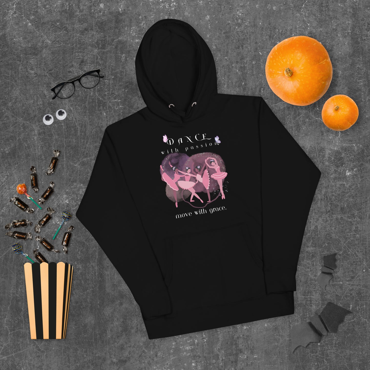 Stay Cozy and Elegant with the "Dance with Passion, Move with Grace" Hoodie – A Perfect Fit for Dancers