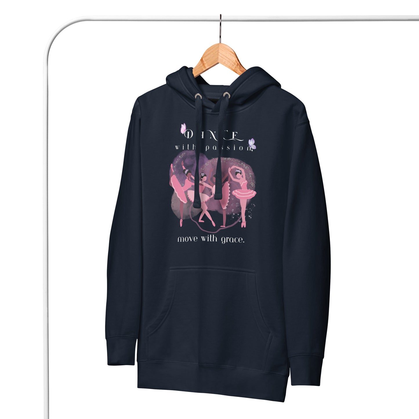 Stay Cozy and Elegant with the "Dance with Passion, Move with Grace" Hoodie – A Perfect Fit for Dancers