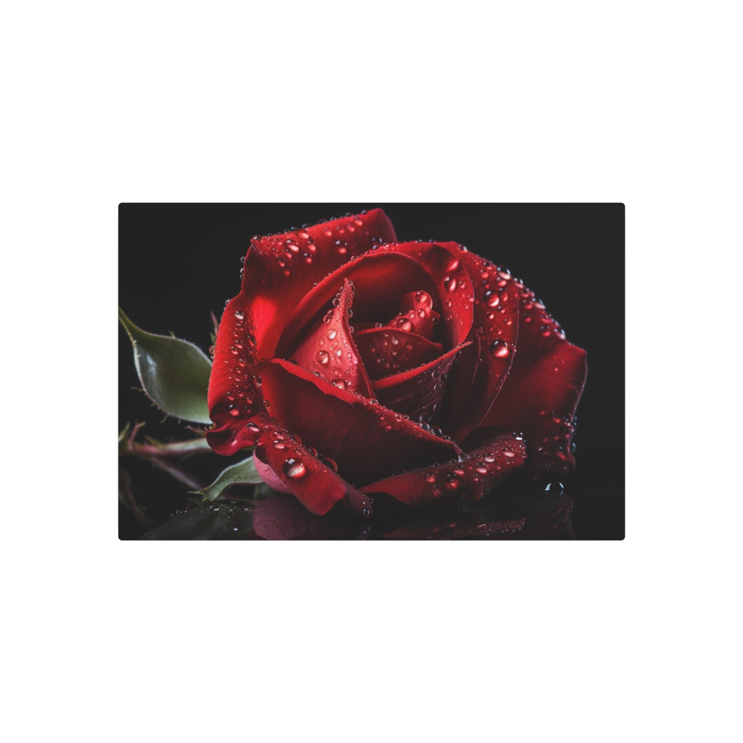 Red Rose - Printed on Metal